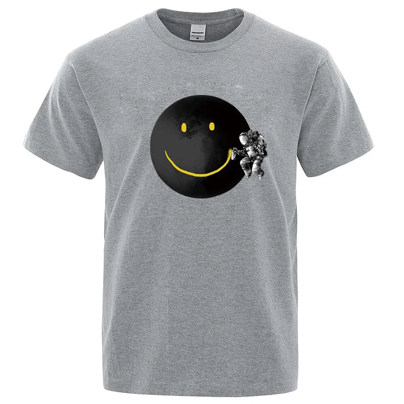 Funny Spaceman Graphic T Shirt Cotton Blend Casual Tee