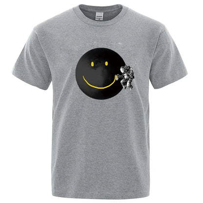 Funny Spaceman Graphic T Shirt Cotton Blend Casual Tee