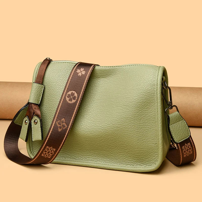 Genuine Leather Crossbody Bag – Soft Cowhide Women's Shoulder & Messenger Bag