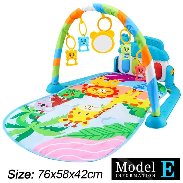 Baby Fitness Stand Music Play Gym Activity Toys Newborn Piano Crawling Blanket Pedal Game Pad Early