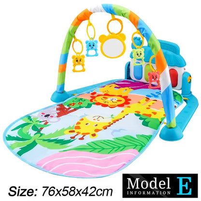 Baby Fitness Stand Music Play Gym Activity Toys Newborn Piano Crawling Blanket Pedal Game Pad Early