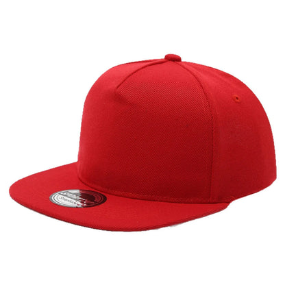 Snapback Baseball Cap – Solid Color Hip Hop Flat Brim Hat Unisex