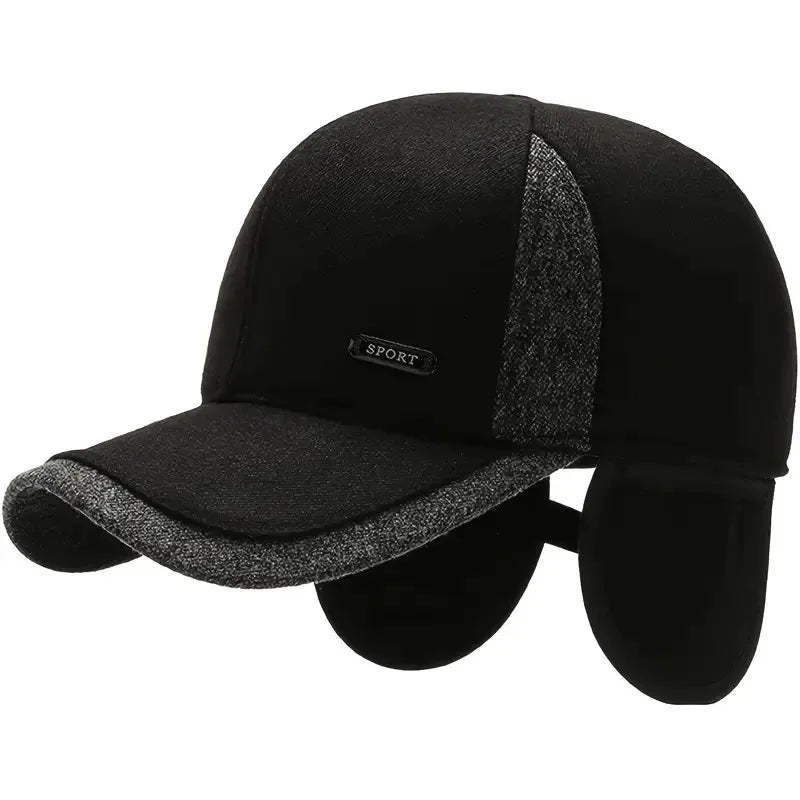 Winter Baseball Cap with Ear Flaps – Men's Warm Hat