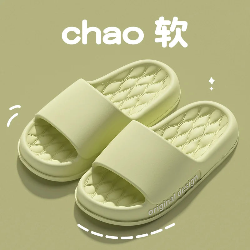 Men Trend Summer Slippers Soft Non-Slip Sole Cloud Sandals Home Beach Indoor Outdoor - Soft