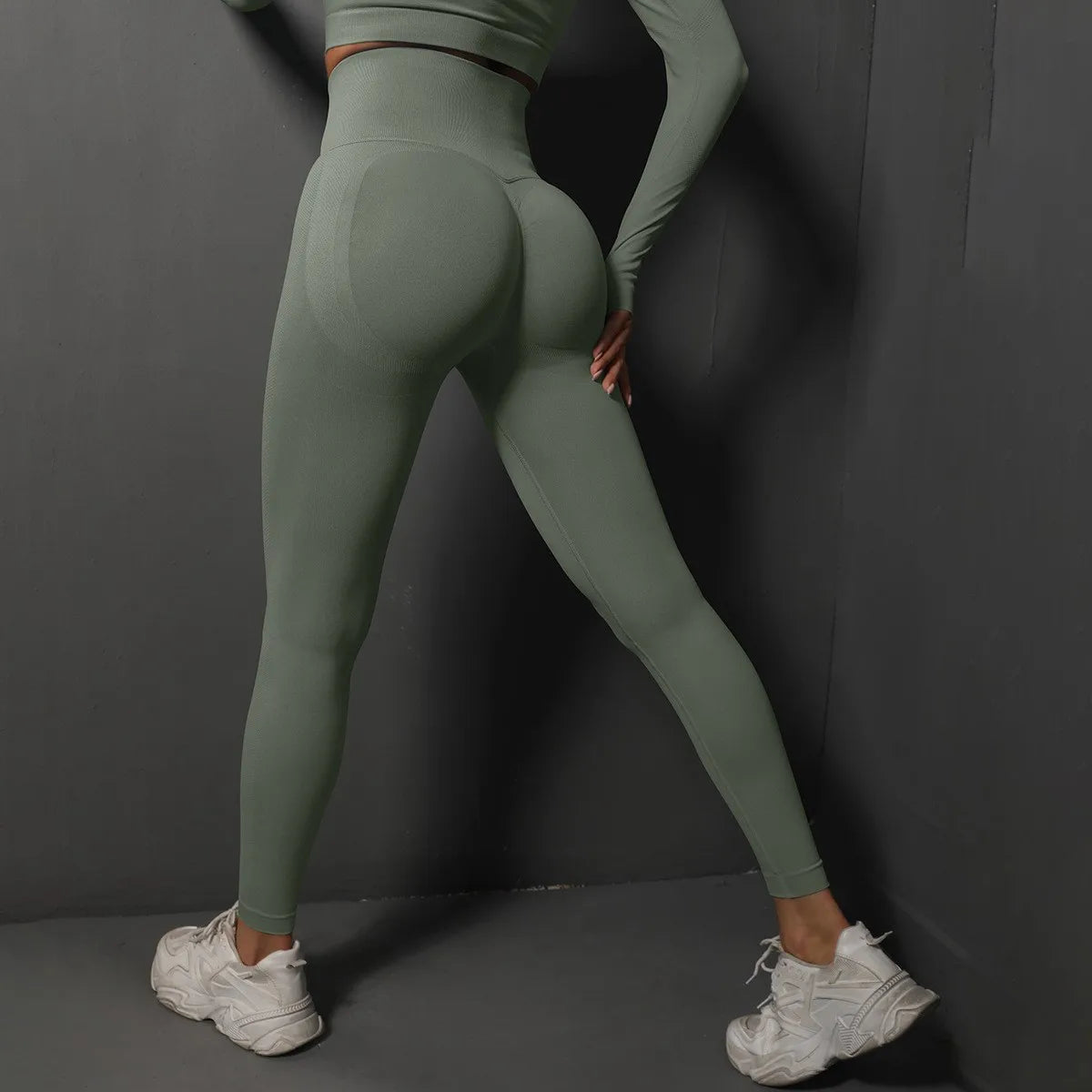 Seamless High-Waist Yoga Leggings – Scrunch Butt Lift Pants for Women