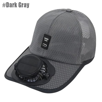 Solar Fan Baseball Cap with USB Charging – Cooling Mesh Hat