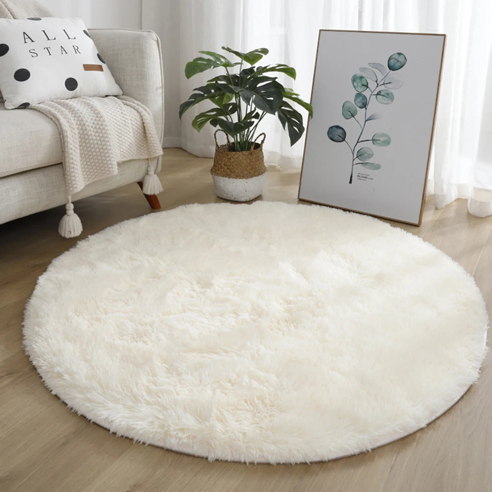Round Shaggy Rug – Super Soft Fluffy Carpet for Living Room & Bedroom
