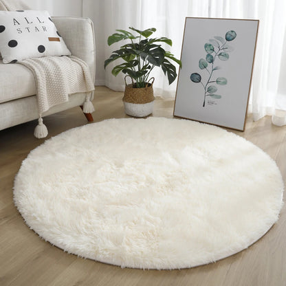 Round Shaggy Rug – Super Soft Fluffy Carpet for Living Room & Bedroom