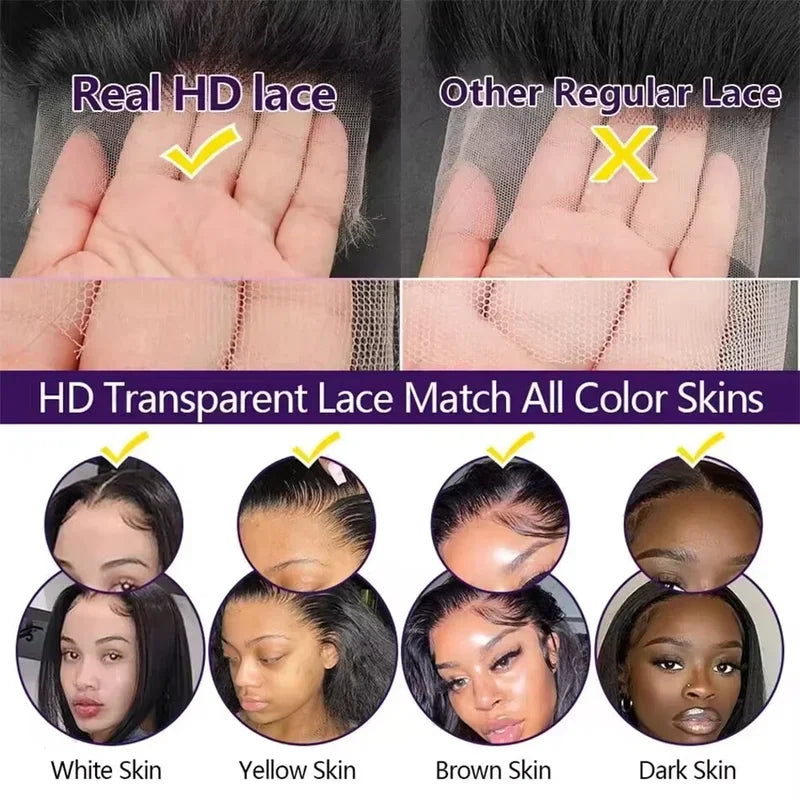 100 Human Hair Wigs 250 Silky Bone Straight 40 Inches Hd 13x6 Lace Frontu Transparent Burmese 13x4