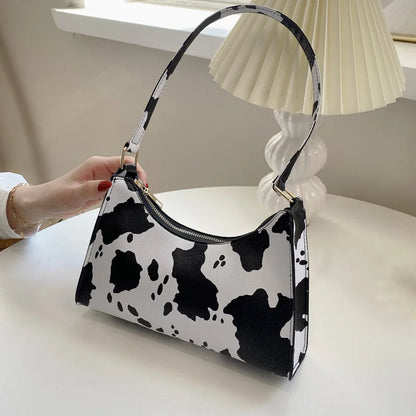 Animal Print PU Leather Shoulder Bag for Women