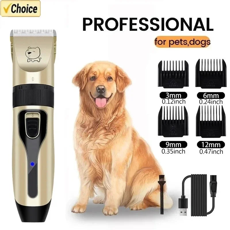 Professional Pet Hair Clipper – USB Rechargeable Dog & Cat Grooming Trimmer