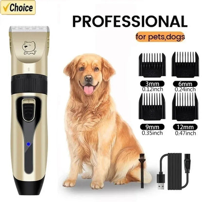 Professional Pet Hair Clipper – USB Rechargeable Dog & Cat Grooming Trimmer