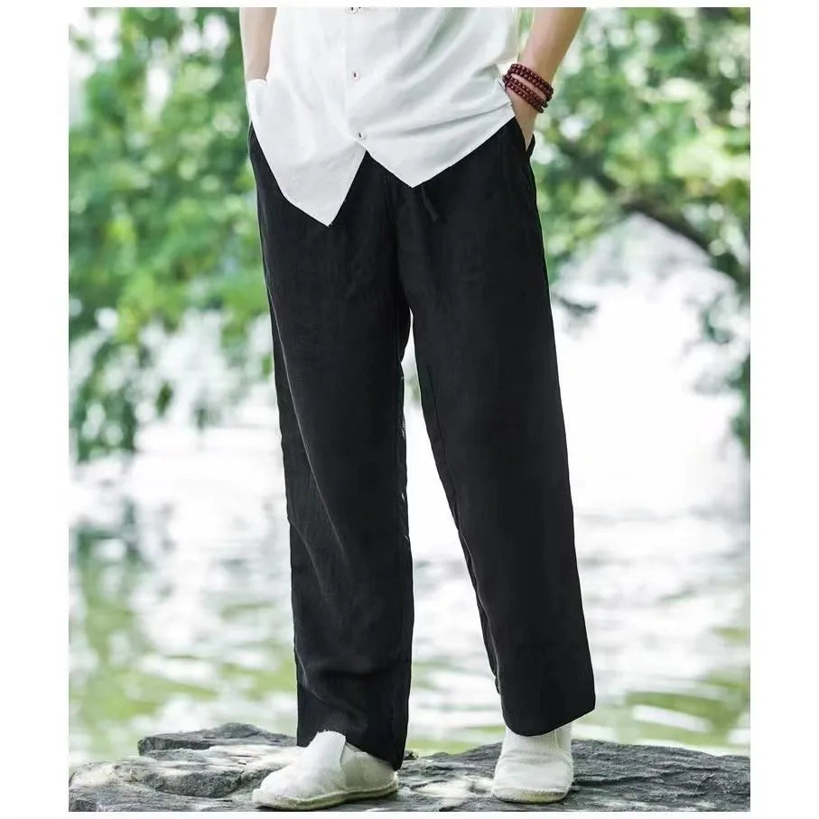 Men's Cotton Linen Casual Pants – Loose Fit Joggers