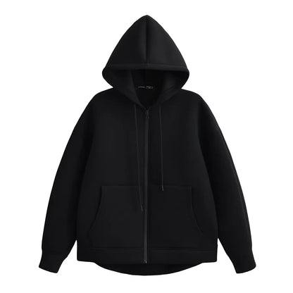 Oversized Zip Up Hoodie Women's Casual Hooded Sweatshirt Jacket