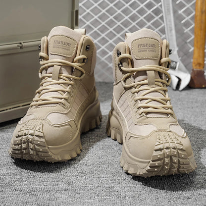 Men's High-Top Tactical Boots – Non-Slip Outdoor Sneakers