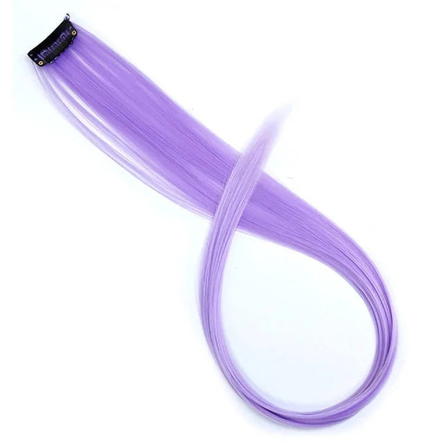 Clip-In Hair Extensions 22 Inch Straight Synthetic – Rainbow Colors