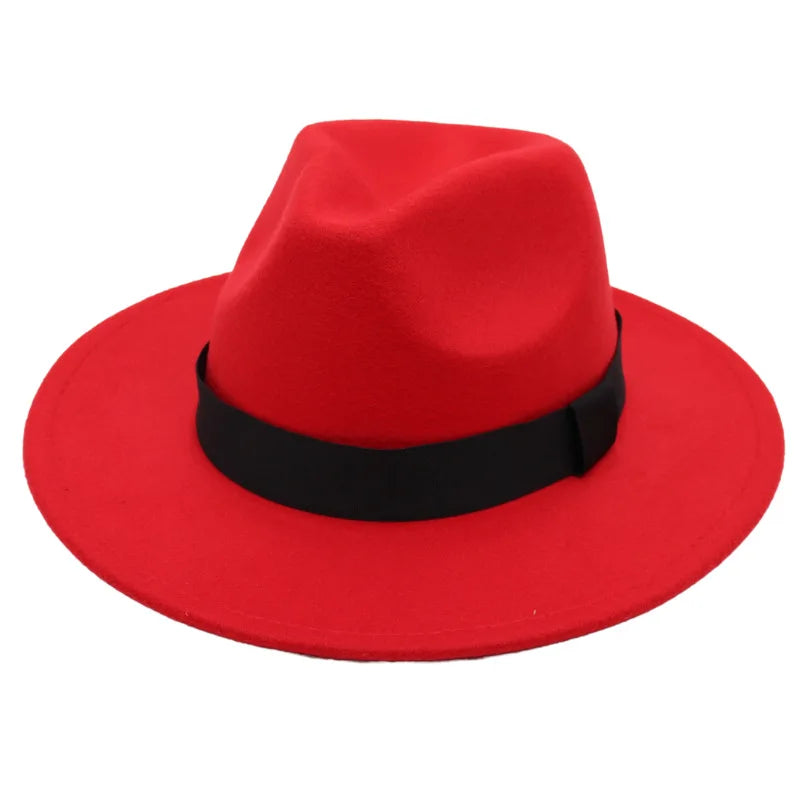 Wide Brim Wool Fedora Hat – Unisex Jazz Panama Hat