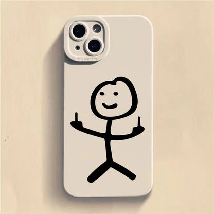 Cute Cartoon Matchman Matte Silicone Phone Case Iphone 16 11 12 13 14 15 17 Pro Max Xr Xs X 7 8 Plus