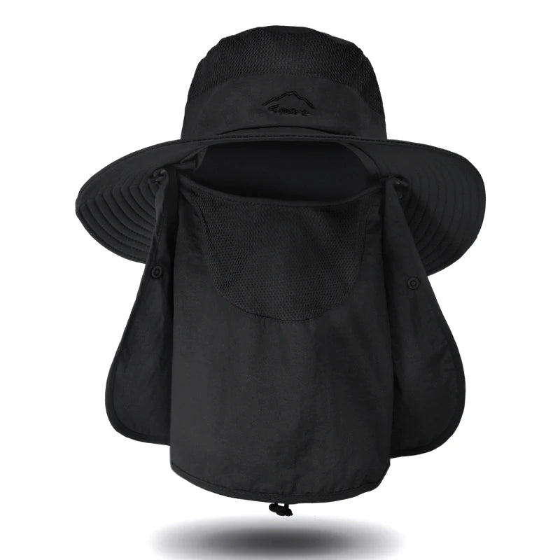 Fishing Sun Hat with Neck Flap – Outdoor UV Protection Wide Brim