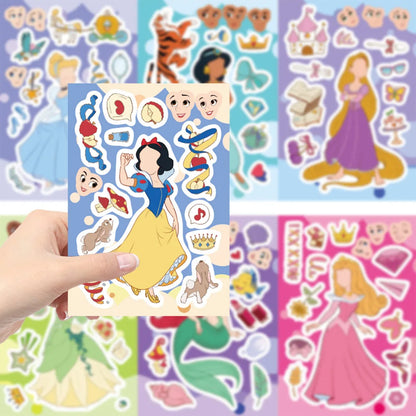 Disney Princess Make-a-Face DIY Sticker Sheets – 8, 16 or 24 Pack