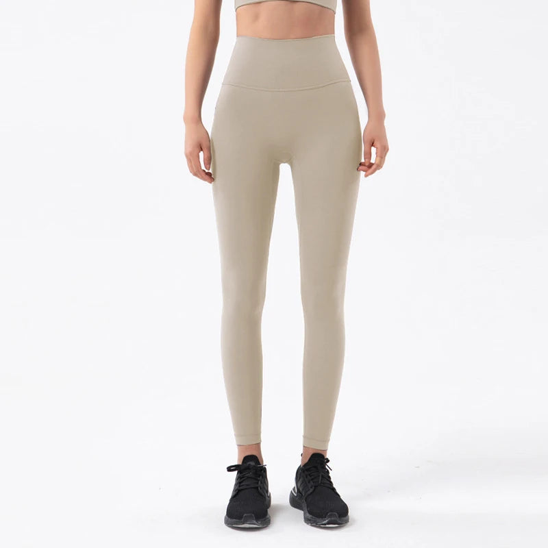 Women's Nylon Yoga Pants – Gym Leggings with Elastic Waist