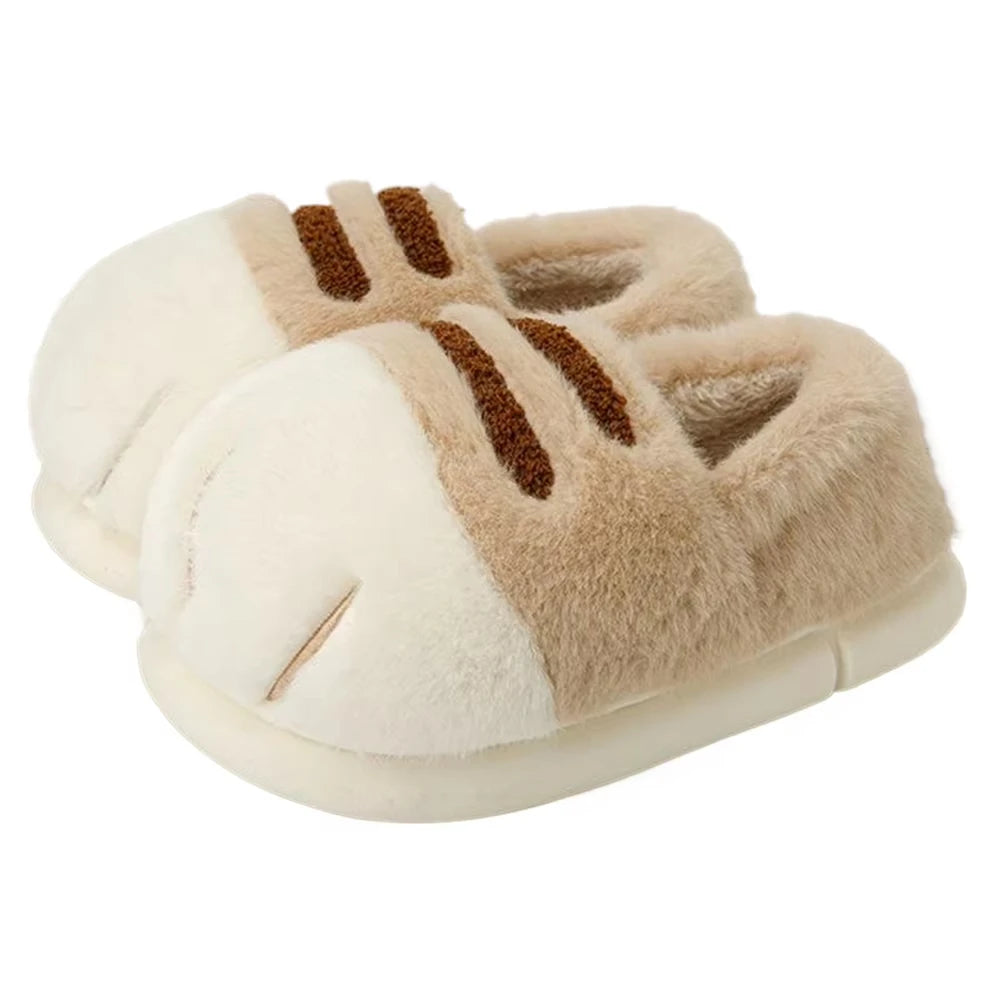 Adorable Kitty Claw Slippers Women S Home Shoes Non Slip Furry Mules Female Warm Fluffy Slides