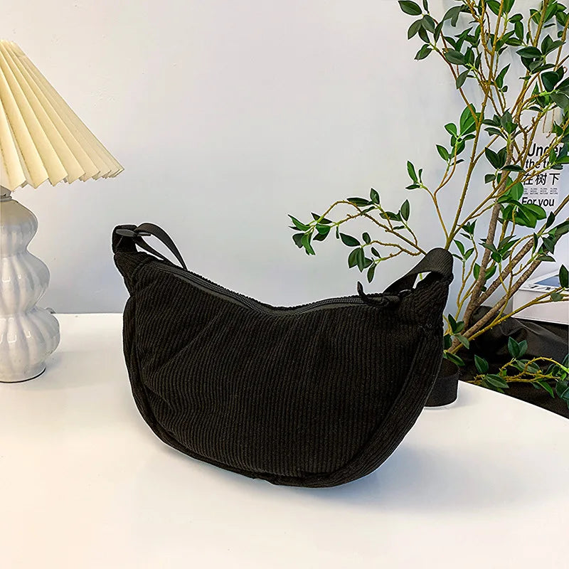 Corduroy Hobo Shoulder Bag – Retro Casual Women's Crossbody Bag