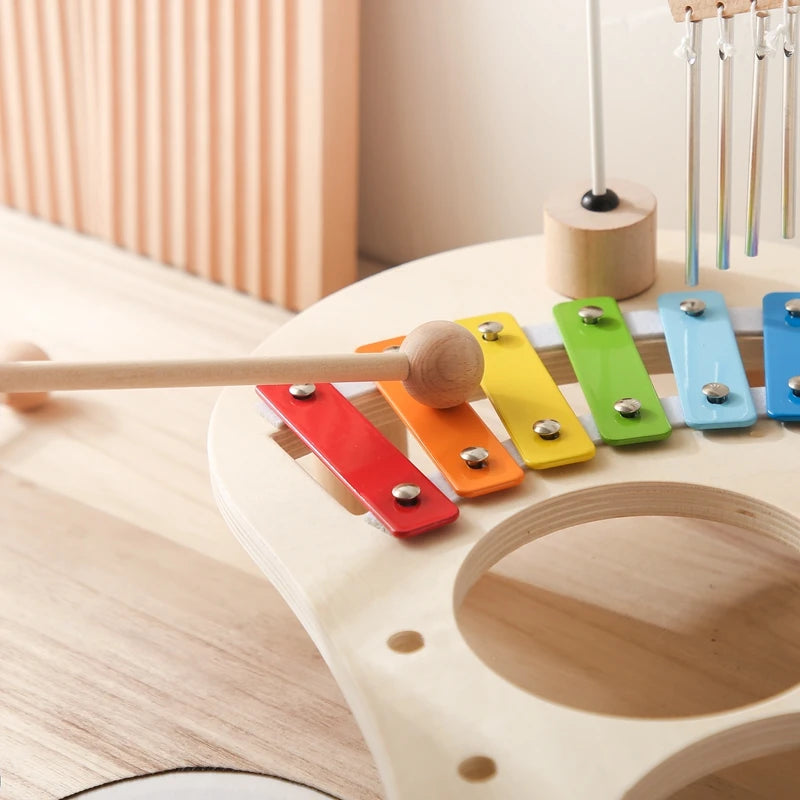 Wooden Montessori Music Bandstand – Kids Xylophone & Drum Set