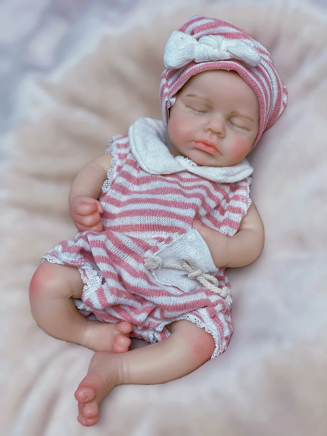 Reborn Baby Doll 33cm Full Body Silicone – Handmade Loulou Newborn
