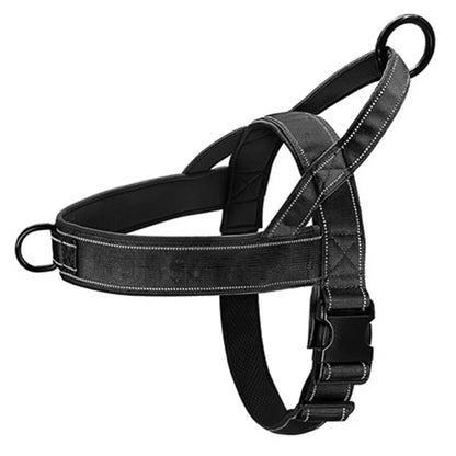 Tactical No-Pull Dog Harness – Adjustable Padded Nylon Vest