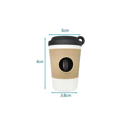 Dog Poop Bag Dispenser – Coffee Cup Design with Carabiner Clip