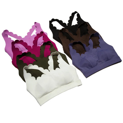 Women's 2-Piece Yoga Set – Scallop Sports Bra & High-Waist Leggings
