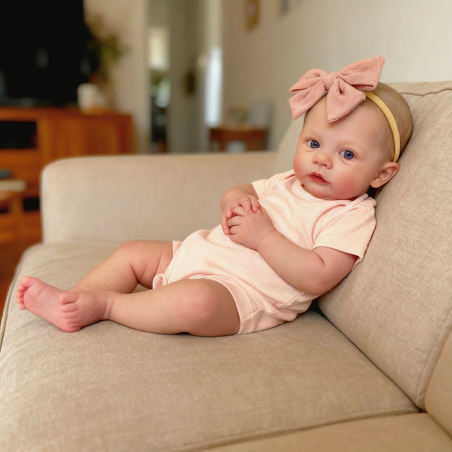 Reborn Baby Doll 19-Inch Soft Body Handmade Realistic Blue Eyes