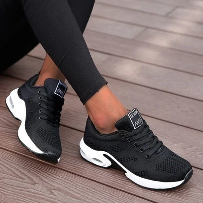 Women's Platform Mesh Sneakers – Breathable Chunky Sole Running Shoes