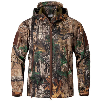 Men's Camouflage Hunting Jacket – Waterproof Fleece Tactical Soft Shell