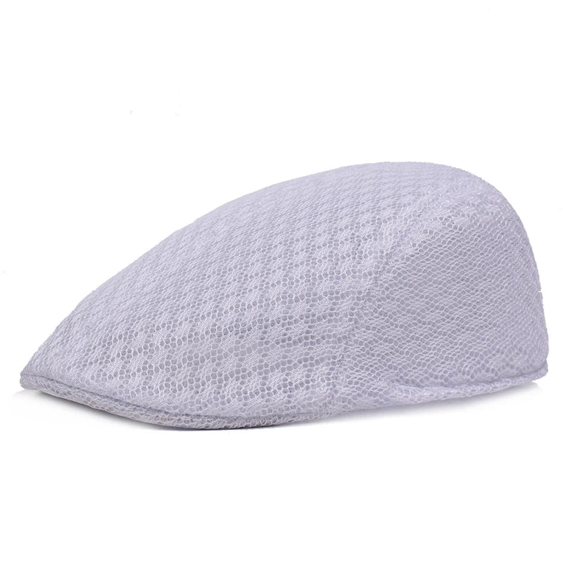 Mesh Beret Flat Cap – Unisex Breathable Newsboy Hat
