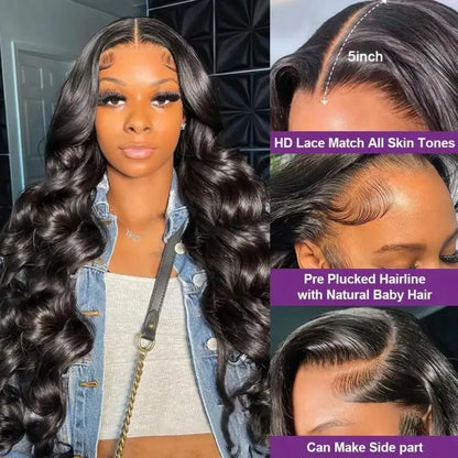 Body Wave HD Lace Front Wig – 13x4 Human Hair Natural Black