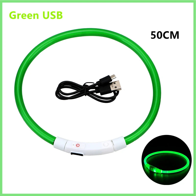 LED Dog Collar USB Rechargeable Glowing Safety Collar