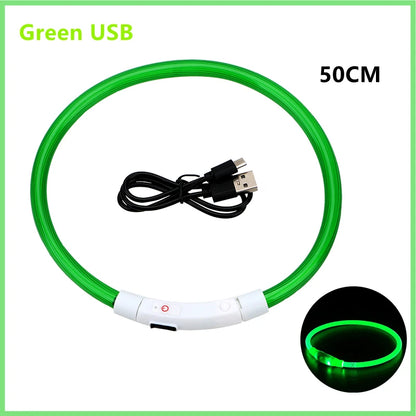 LED Dog Collar USB Rechargeable Glowing Safety Collar