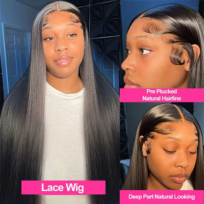 HD Lace Front Wig Human Hair 200% 250% Density Brazilian Straight