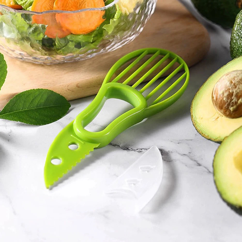 Jjyy 3 1 Avocado Slicer Shea Corer Butter Fruit Peeler Cutter Pulp Separator Plastic Knife Kitchen