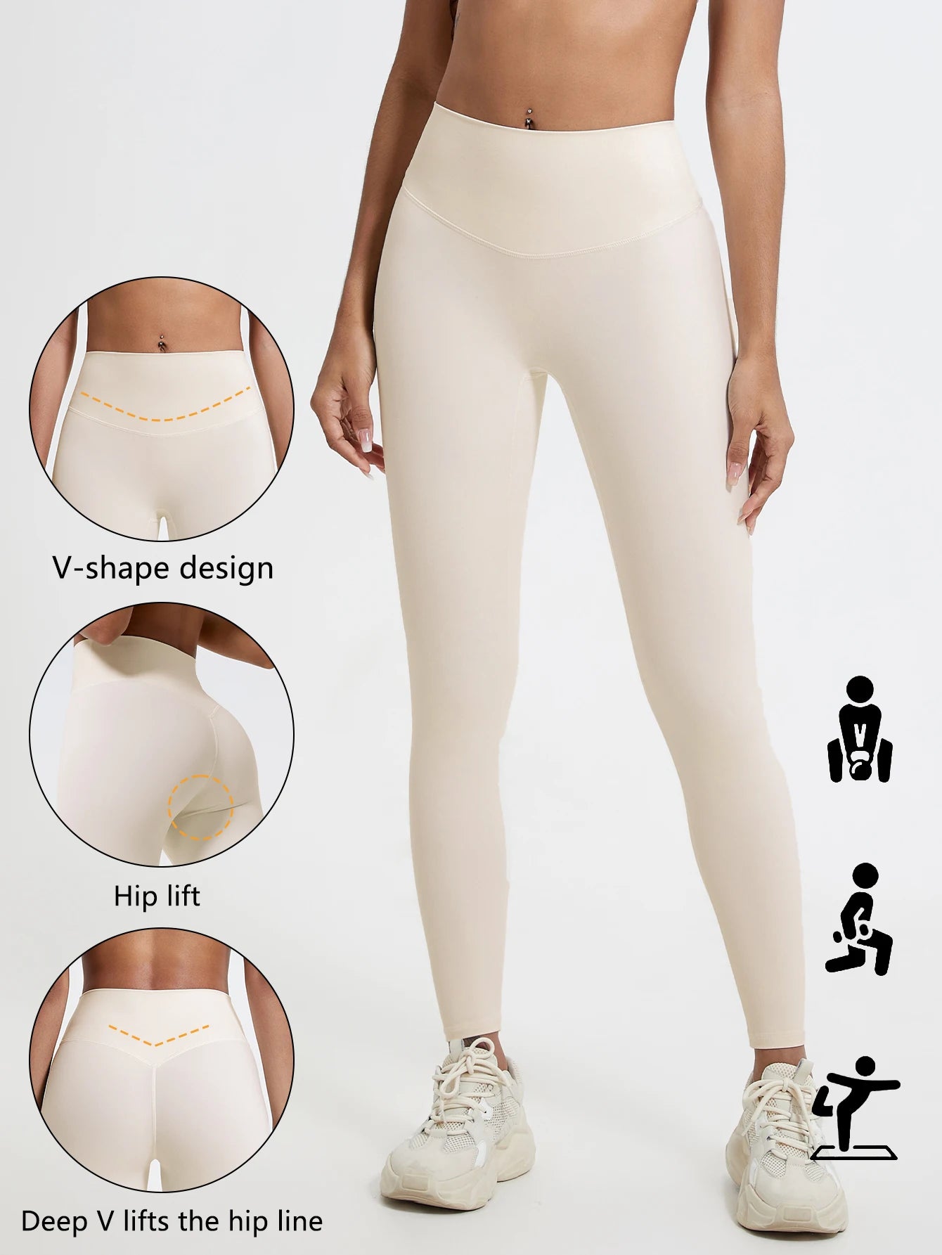 Push-Up High-Waist Yoga Leggings for Women – V-Shape Hip Lift