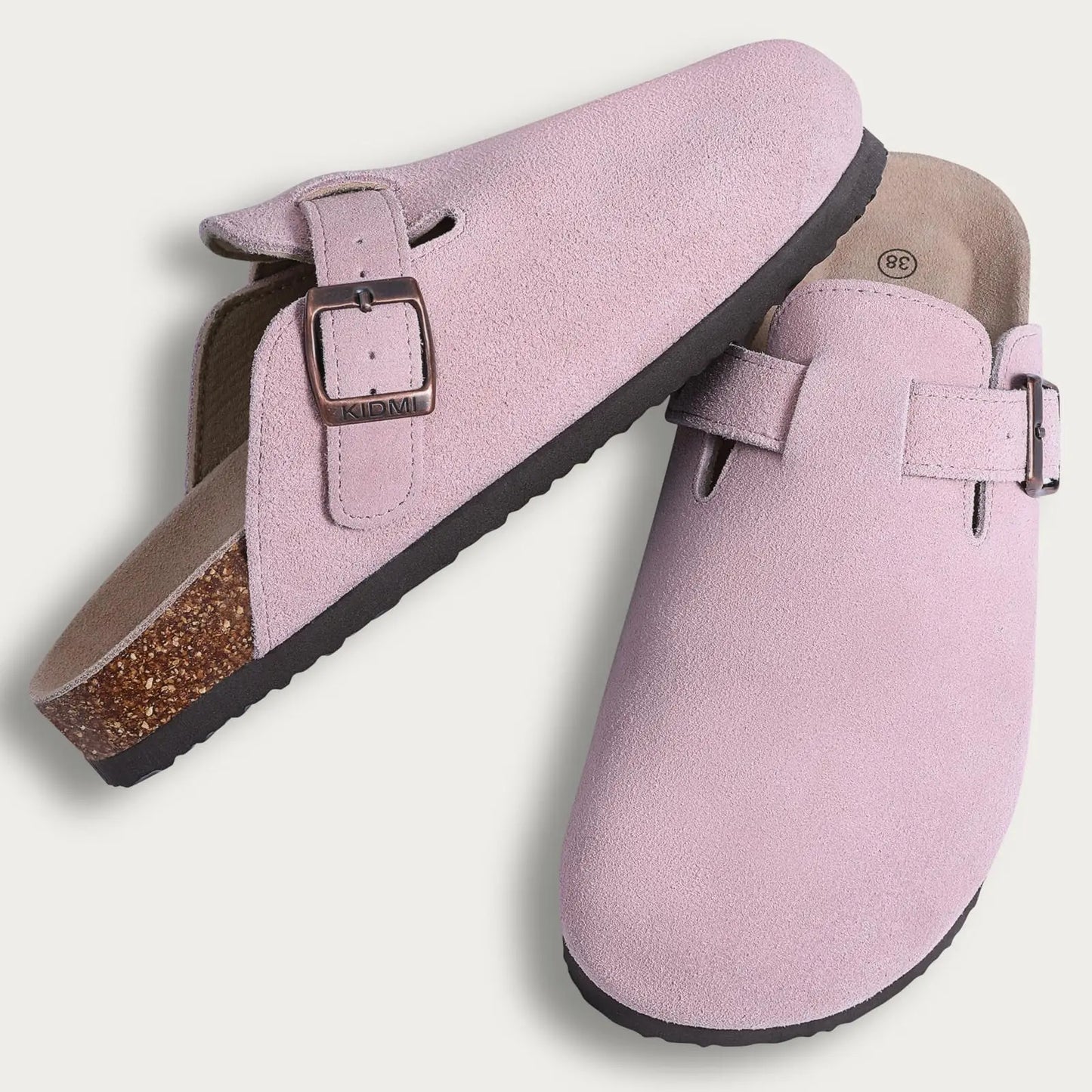 Suede Mule Clogs – Women's Arch Support Cork Outdoor Slippers