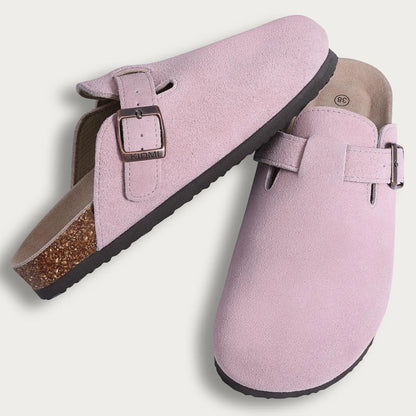 Suede Mule Clogs – Women's Arch Support Cork Outdoor Slippers