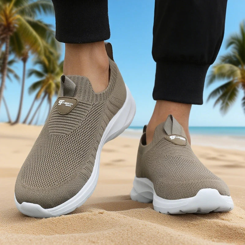 Men's Slip-On Mesh Sneakers – Lightweight Breathable Walking Shoes