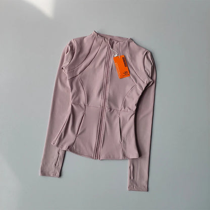 Women's Zip-Up Athletic Jacket – Long Sleeve Gym Cardigan