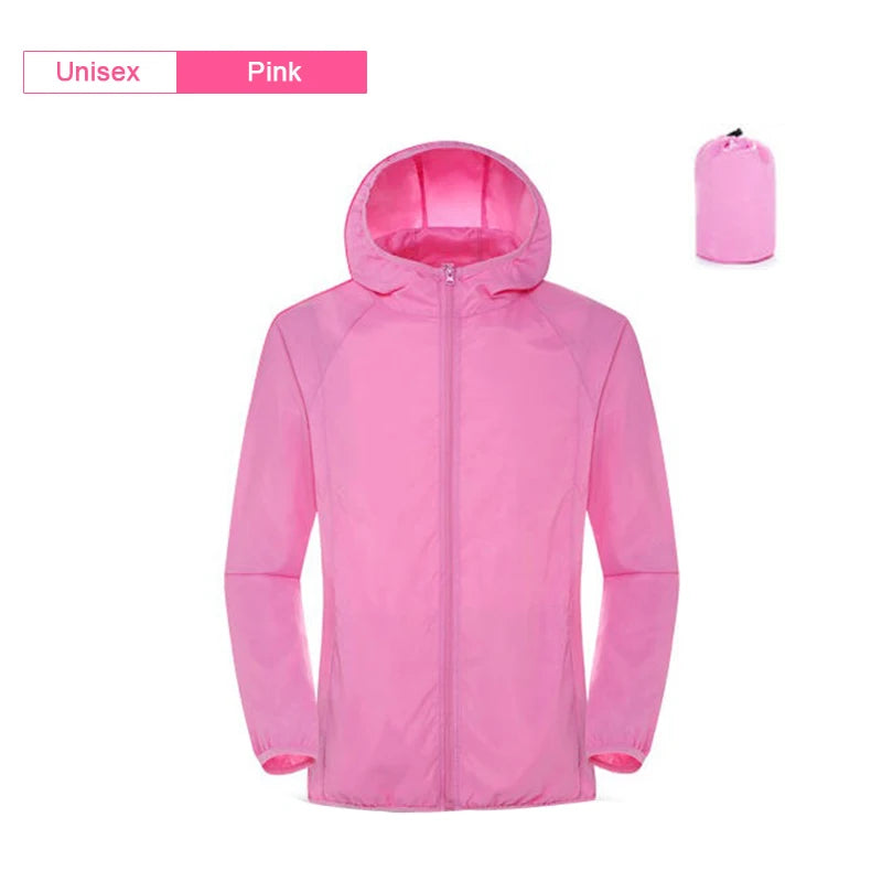 Waterproof Rain Jacket Unisex – Lightweight Packable Windbreaker