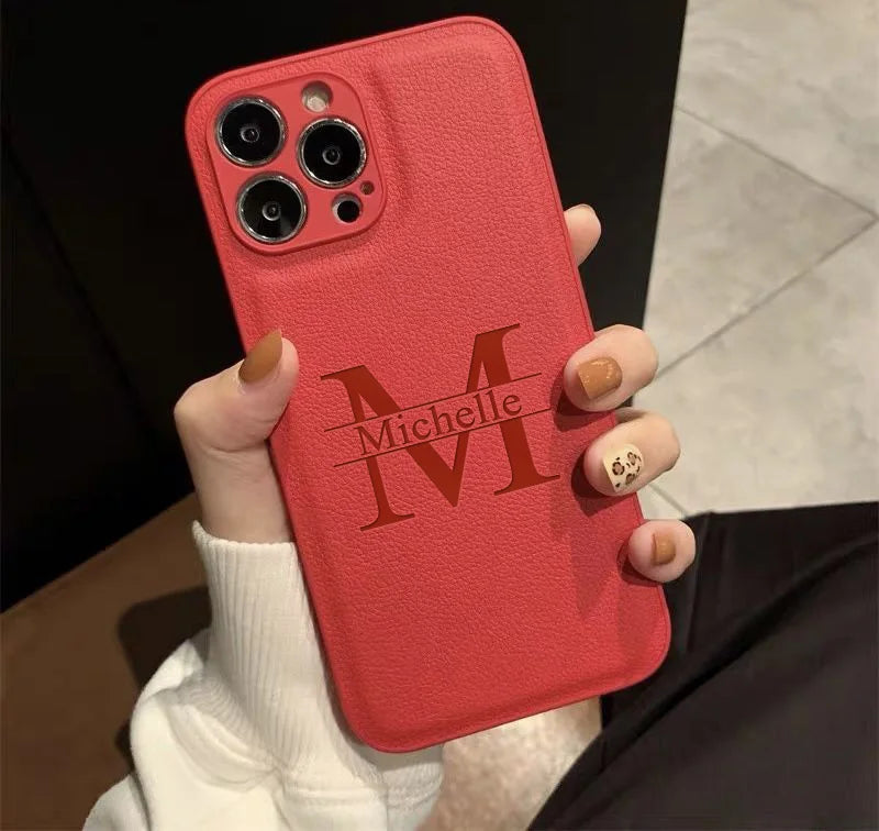 Personalized Customized Initials Name Case Iphone 17 16 15 14 13 12 11 Pro Max Plus Big Letter Laser