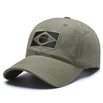 Brazil Flag Embroidered Baseball Cap – Outdoor Sports Sun Hat for Men
