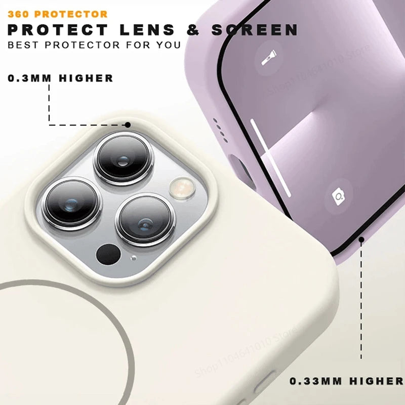 Magnetic Phone Case Iphone 15 14 16 Plus 11 12 13 17 Pro Max Air Shockproof Silicone Cover Magsafe